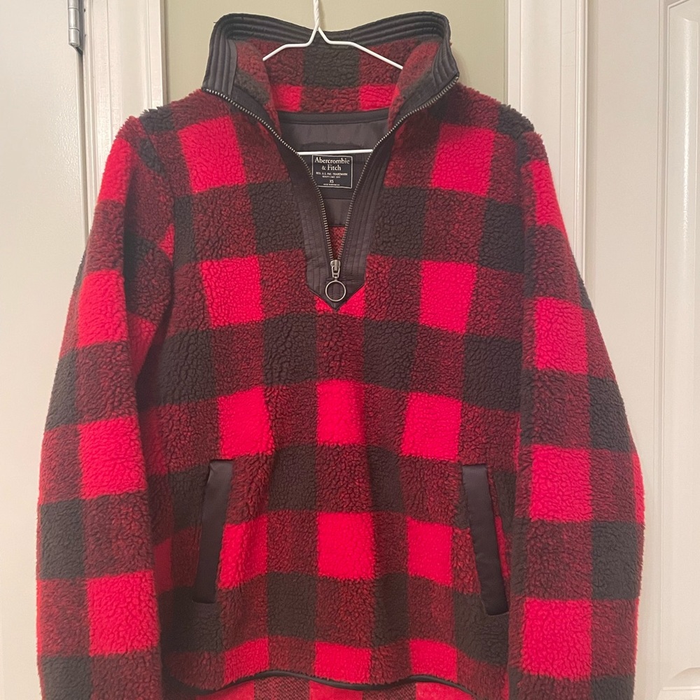 Abercrombie & Fitch Buffalo Plaid Sherpa Pullover, Women’s XS